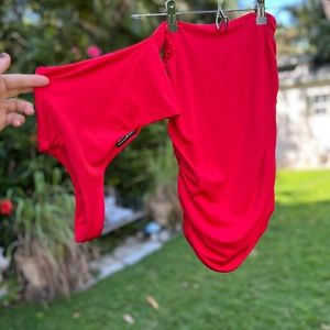 Red dress - one piece - cut out - small